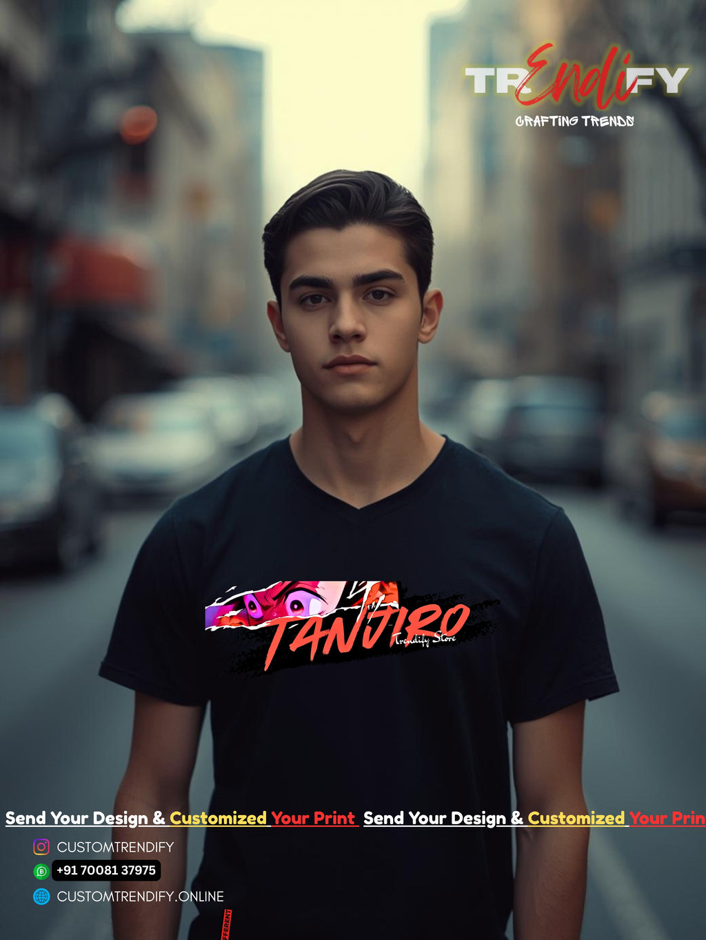 Tanjiro Anime Graphic T-Shirt / Demon Slayer T-Shirt | Custom Trendy Streetwear