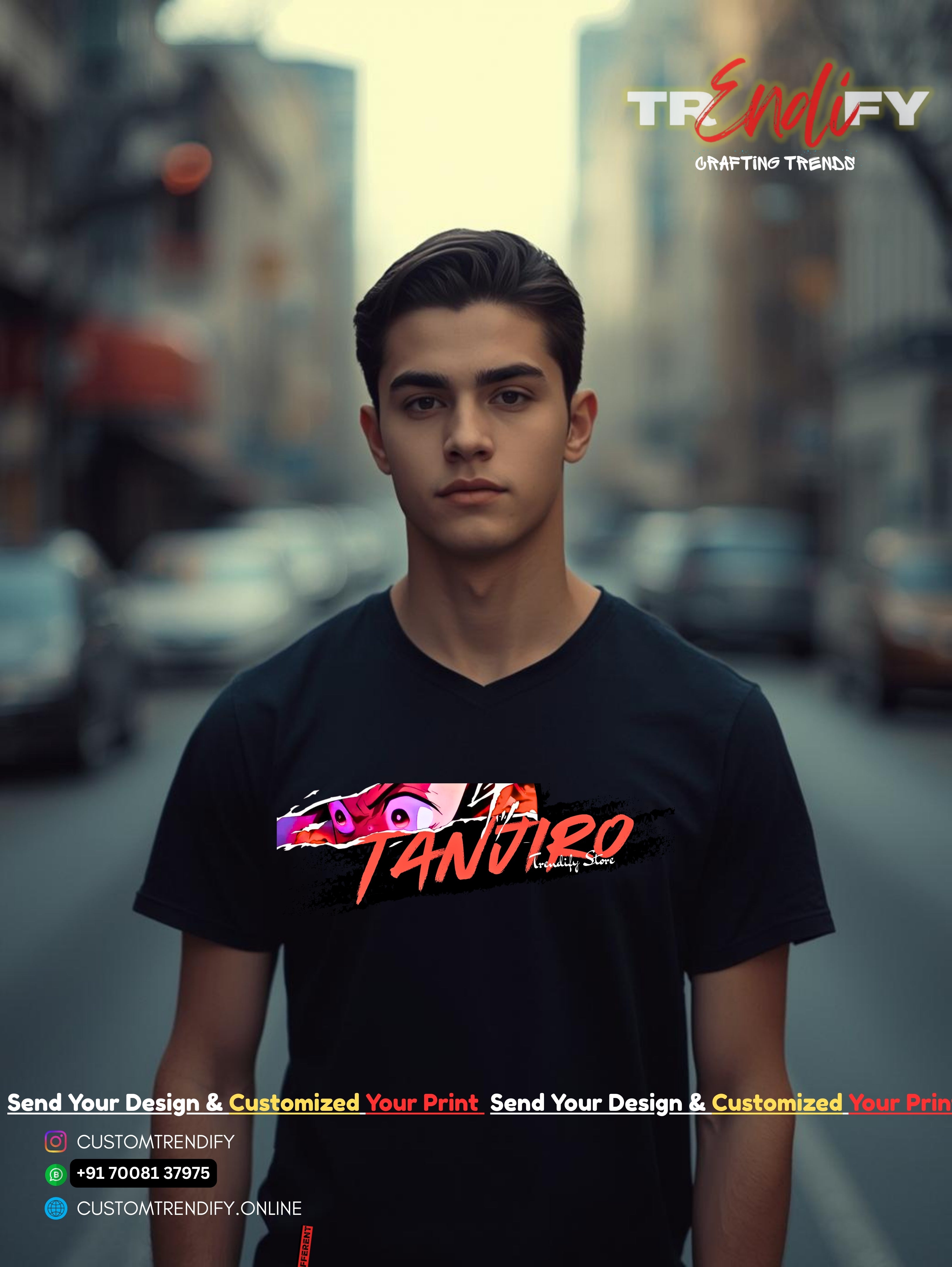 Tanjiro Anime Graphic T-Shirt / Demon Slayer T-Shirt | Custom Trendy Streetwear